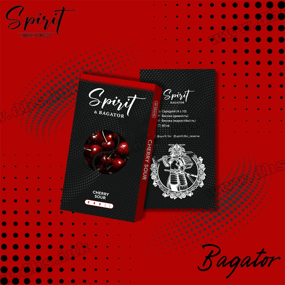 Тютюн Spirit (Спіріт) Bagator - Cherry Sour (Кисла Вишня) 40г